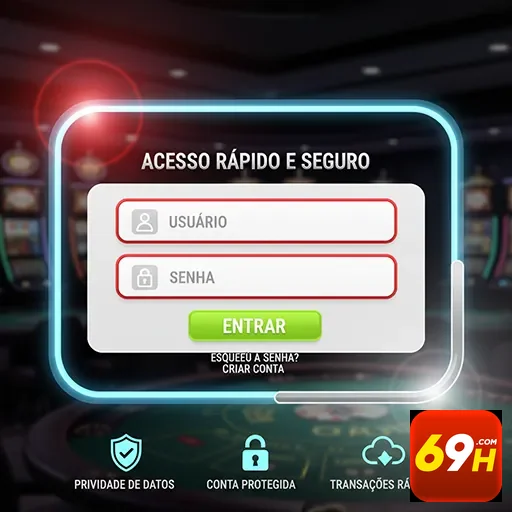 Tela de login da 69h com campos para usuário e senha.