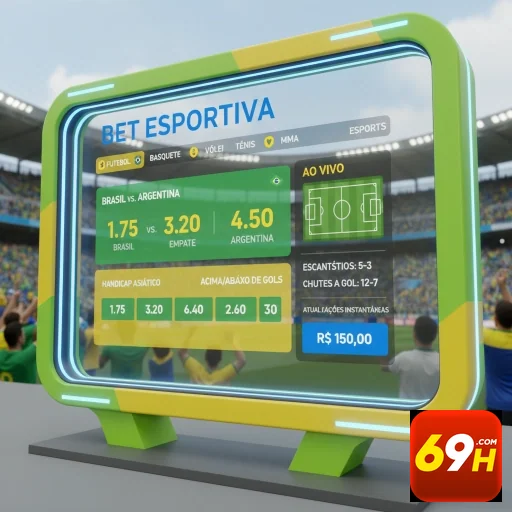 Tela de apostas esportivas ao vivo no site 69h.