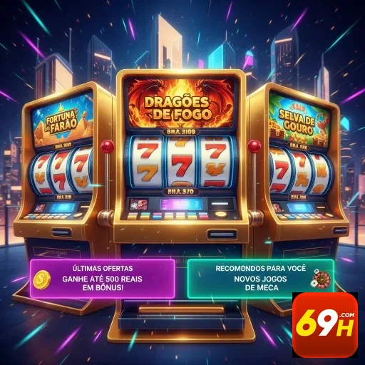 Caça-níqueis do 69h exibindo jackpots altos e ofertas.