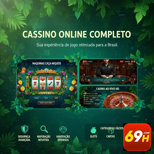 Interface do site 69h com opções de cassino online VIP.
