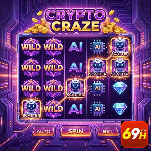 Slots inovadores do 69h com o jogo Crypto Craze em destaque.