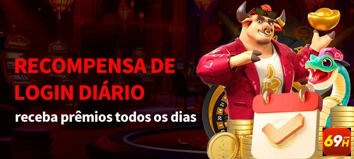 Personagem do cassino 69h mostrando recompensas diárias em prêmios.