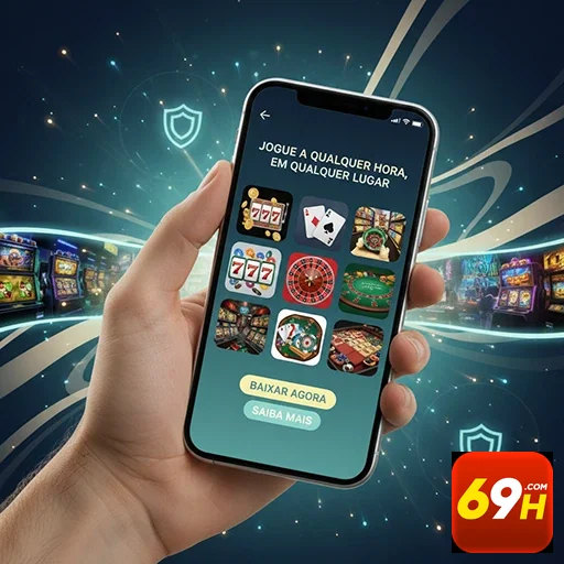 Jogador acessando jogos VIP no celular pela plataforma 69h.