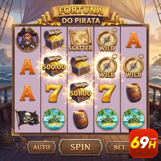 Jogos de caça-níqueis com tema de pirata no 69h.