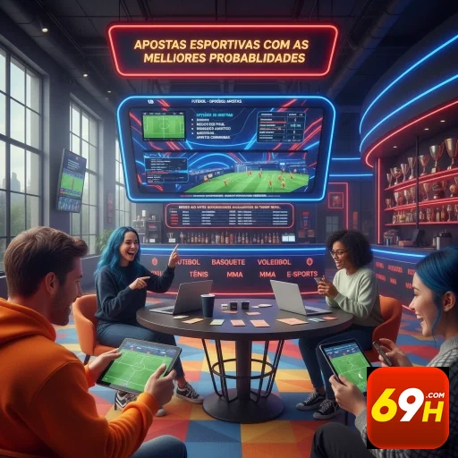 Usuários interagem em ambiente de apostas 69h com tecnologia avançada.