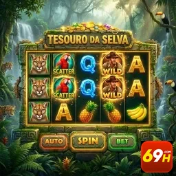 Slot Tesouro da Selva no site 69h com wilds e scatters.