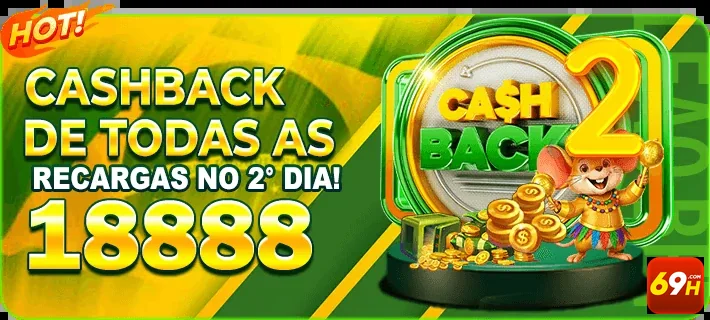 Promoção de cashback do site 69h para novos jogadores.