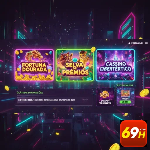 Interface VIP do 69h com jogos e promoções exclusivas.